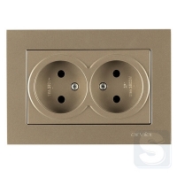 Розетка двойная без заземления 16A/220V Arvia Electric KAREN Титан (20 05 2000 908)